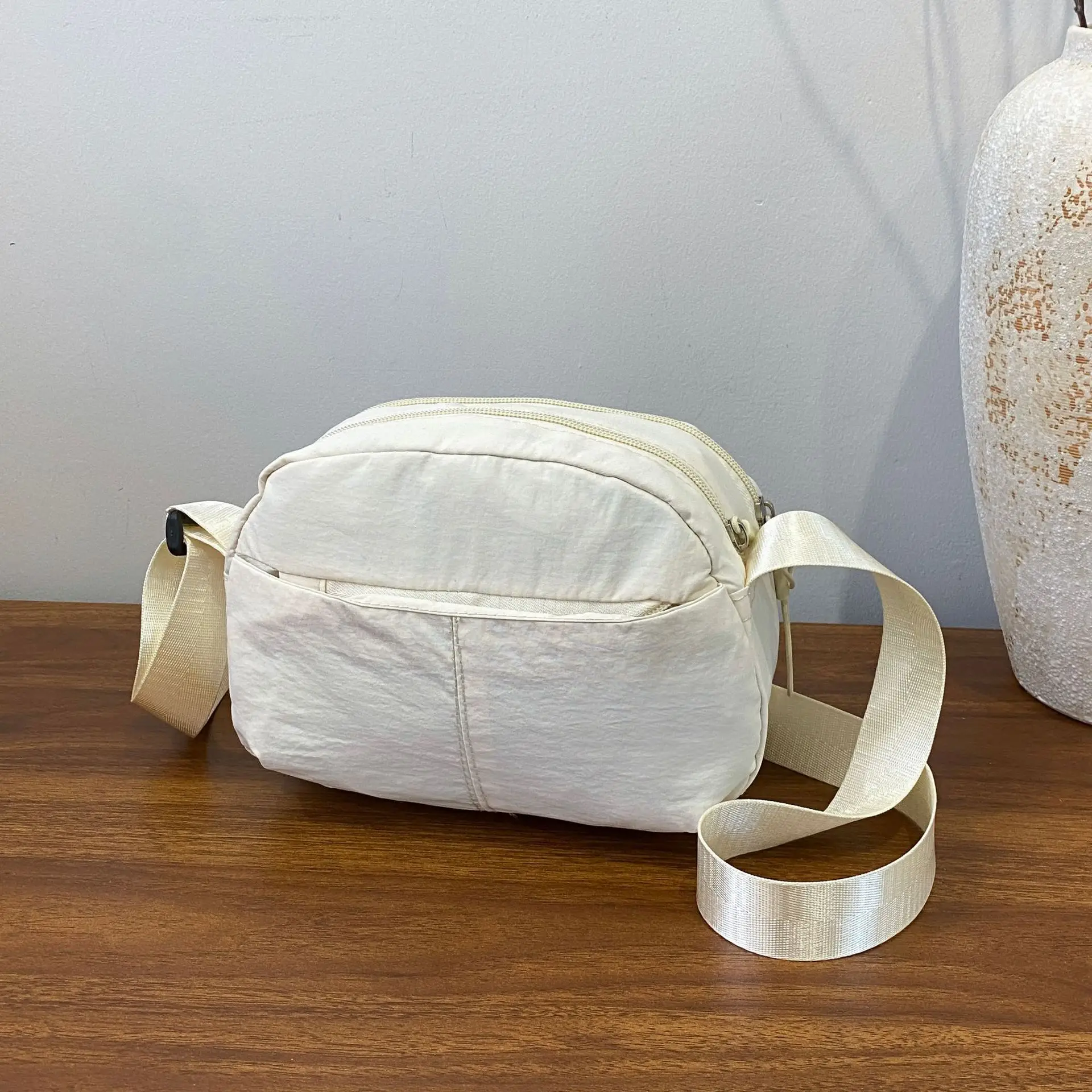 Small Square Canvas Shoulder Bag for Women Men