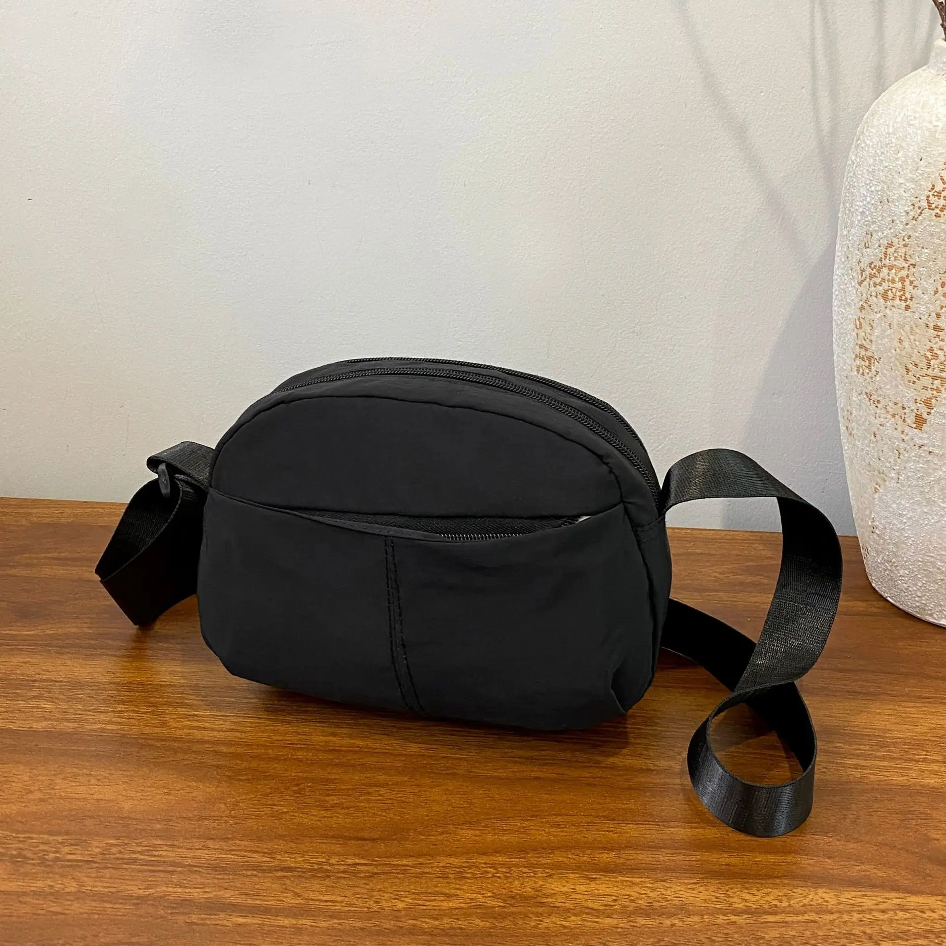 Small Square Canvas Shoulder Bag for Women Men