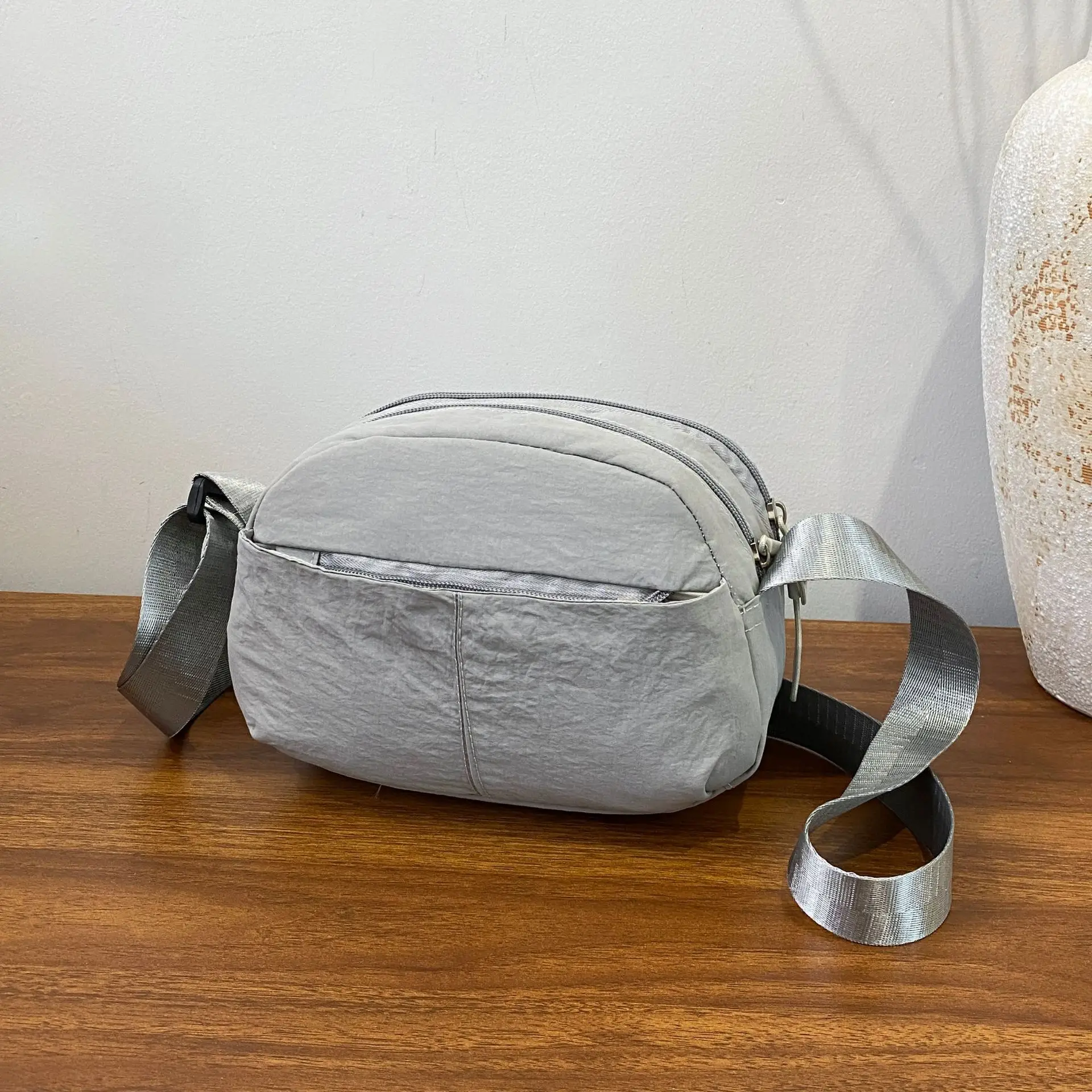 Small Square Canvas Shoulder Bag for Women Men