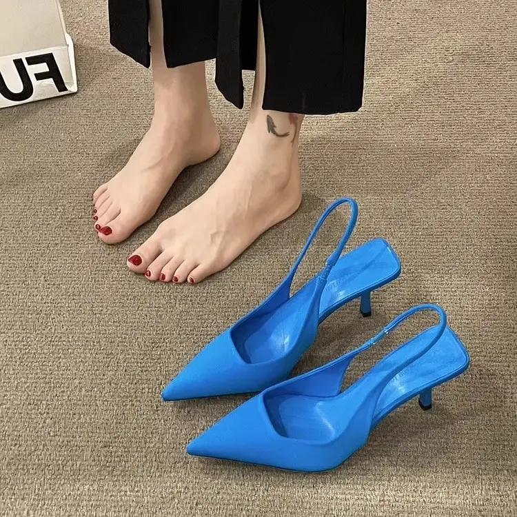 French Style Peep Toe Stiletto Heels Pink - Image 8