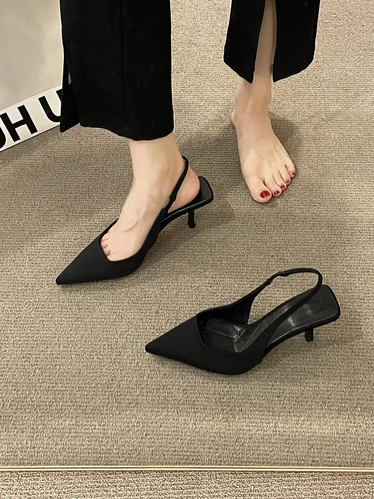 French Style Peep Toe Stiletto Heels Pink - Image 3