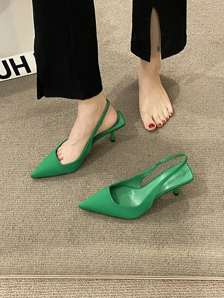 French Style Peep Toe Stiletto Heels Pink - Image 4