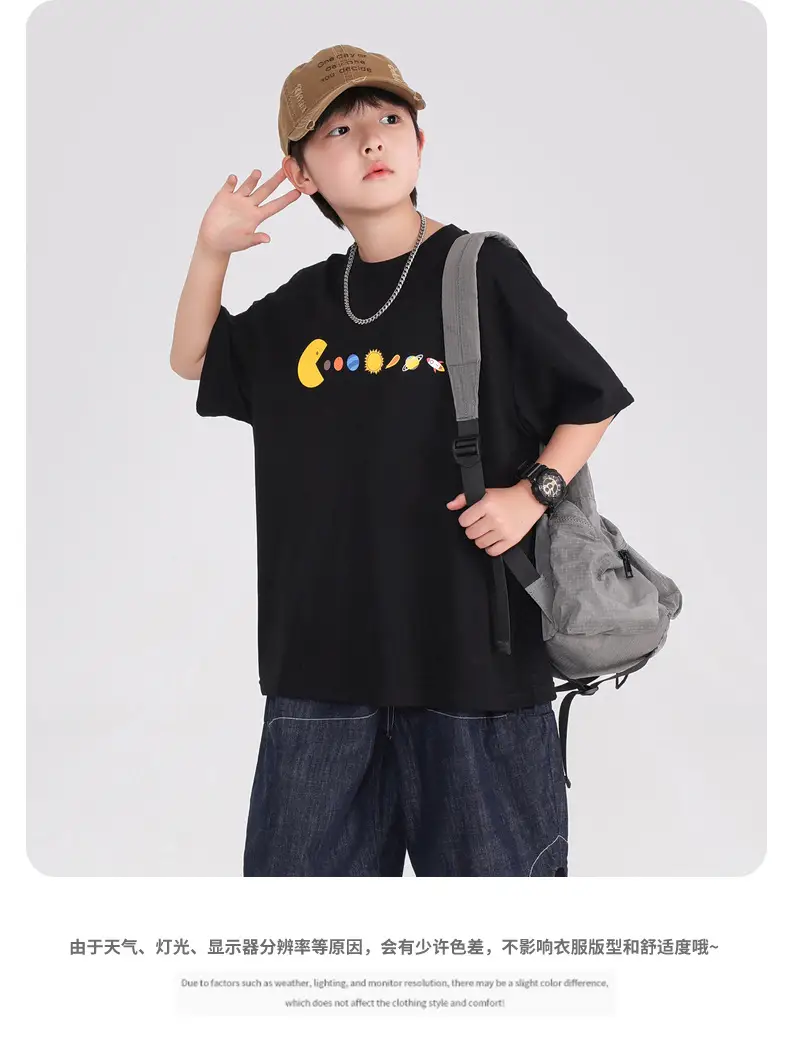 Boys Black Graphic T-Shirt 2026 Kids Shorts Set — feature 19