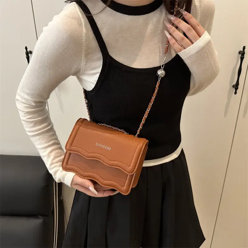 Women's Brown Leather Crossbody Bag 2025 New Style - Image 5