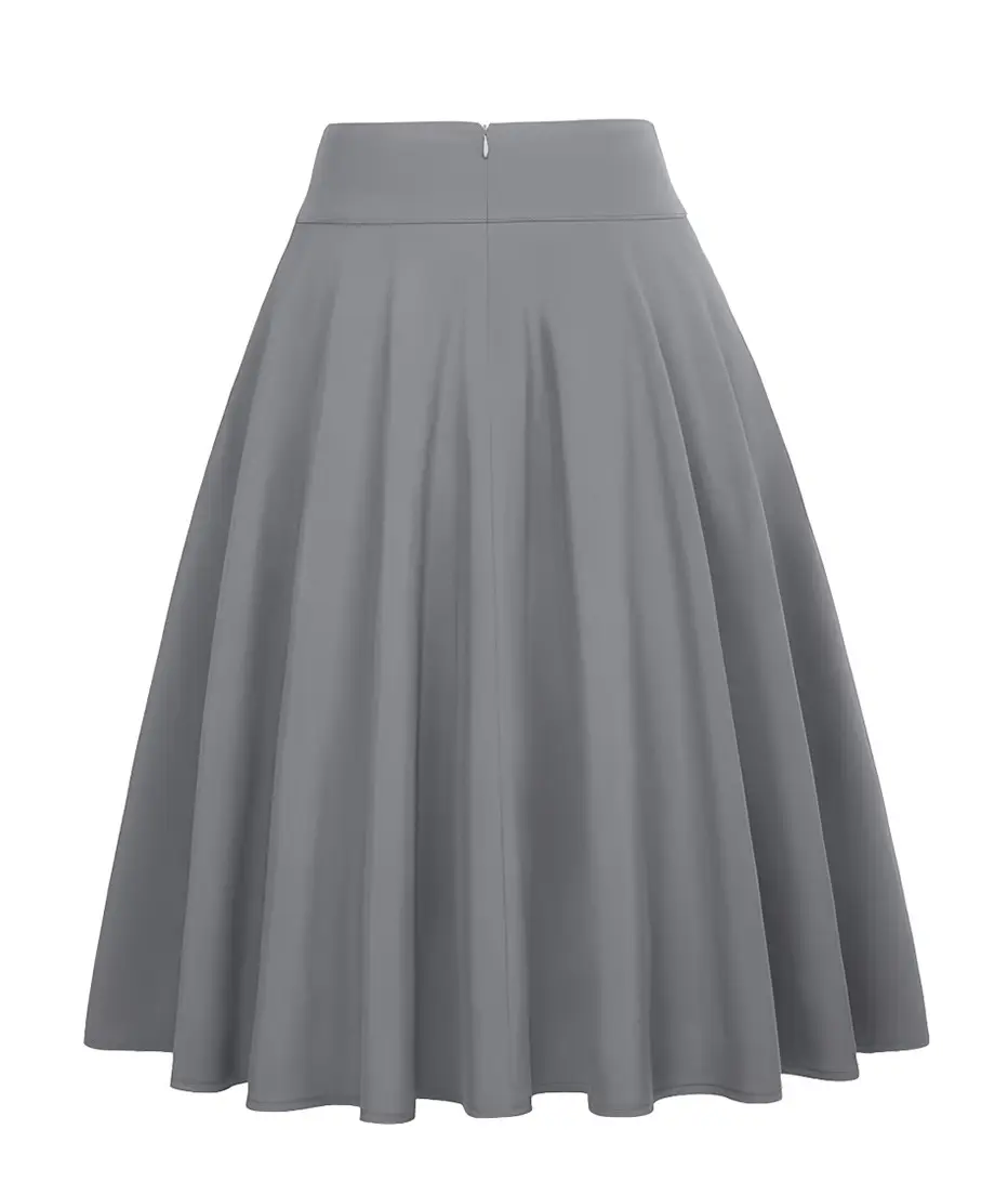 Women's Olive Green Pleated Skirt with Belt — feature 15