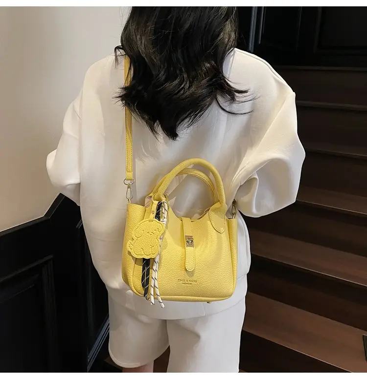 Yellow Portable Vegetable Basket Bag for Women — feature 24