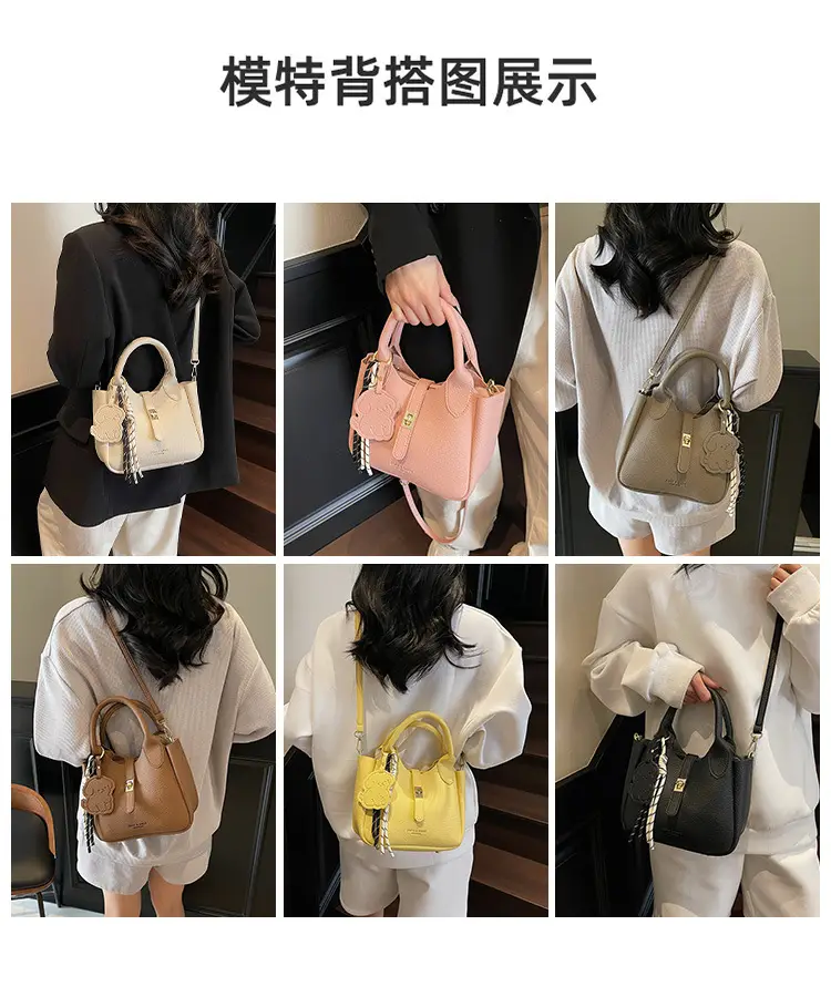 Yellow Portable Vegetable Basket Bag for Women — feature 3