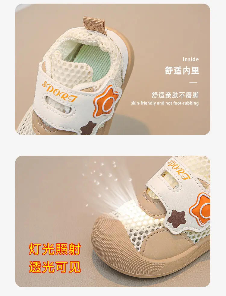 Spring and Summer New Style Cut Out Baby Boy Toddler Shoes Non-Slip Toddler Soft Sole Breathable Girls Mesh Shoes Sports Baby Shoes — feature 8
