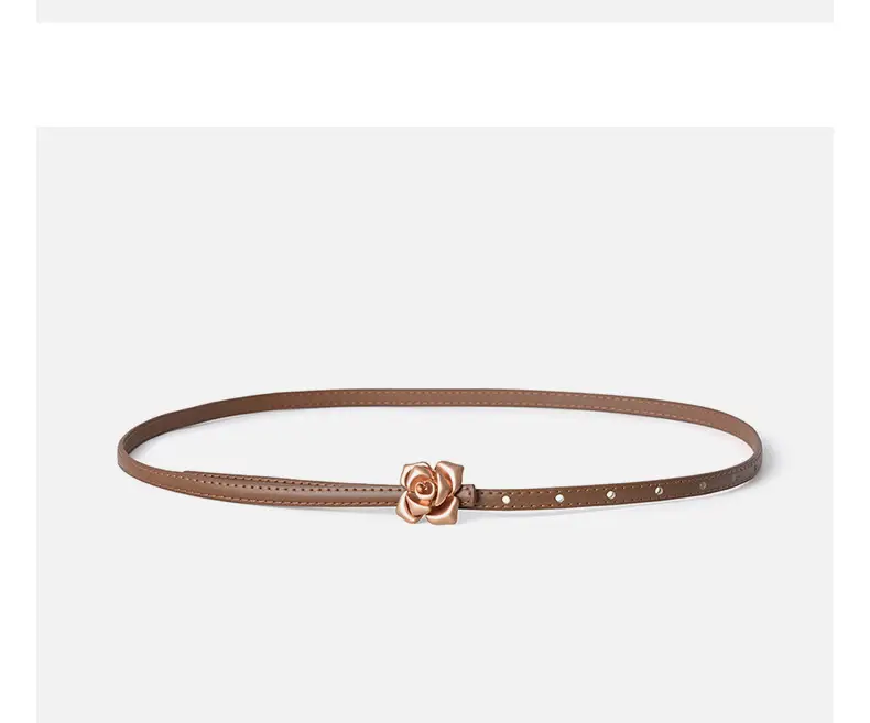 New Genuine Leather Women's Flower Belt Slimming Cowhide — feature 10