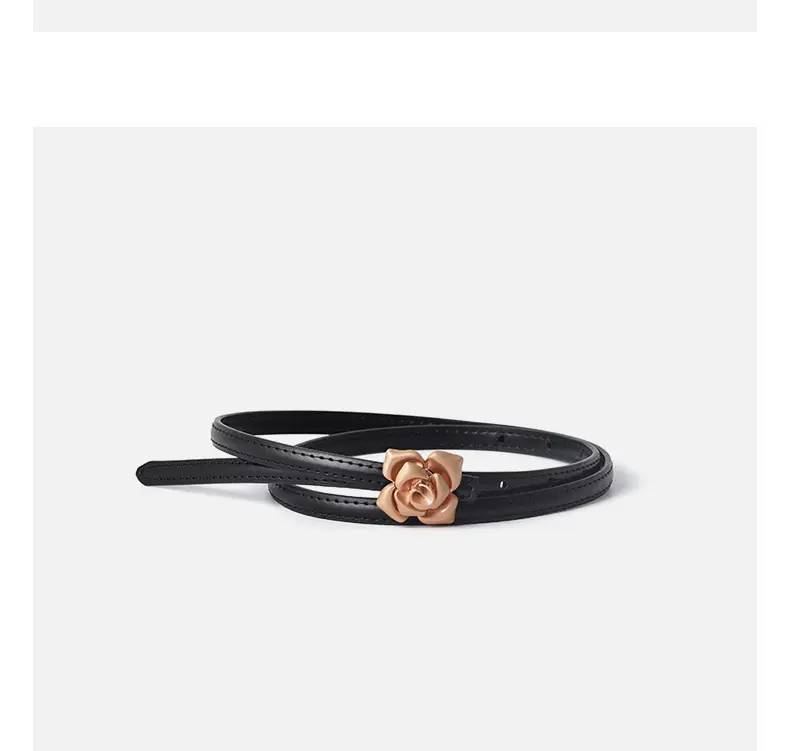 New Genuine Leather Women's Flower Belt Slimming Cowhide — feature 11