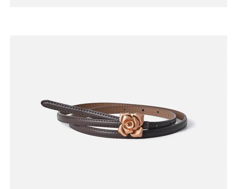New Genuine Leather Women's Flower Belt Slimming Cowhide — feature 12