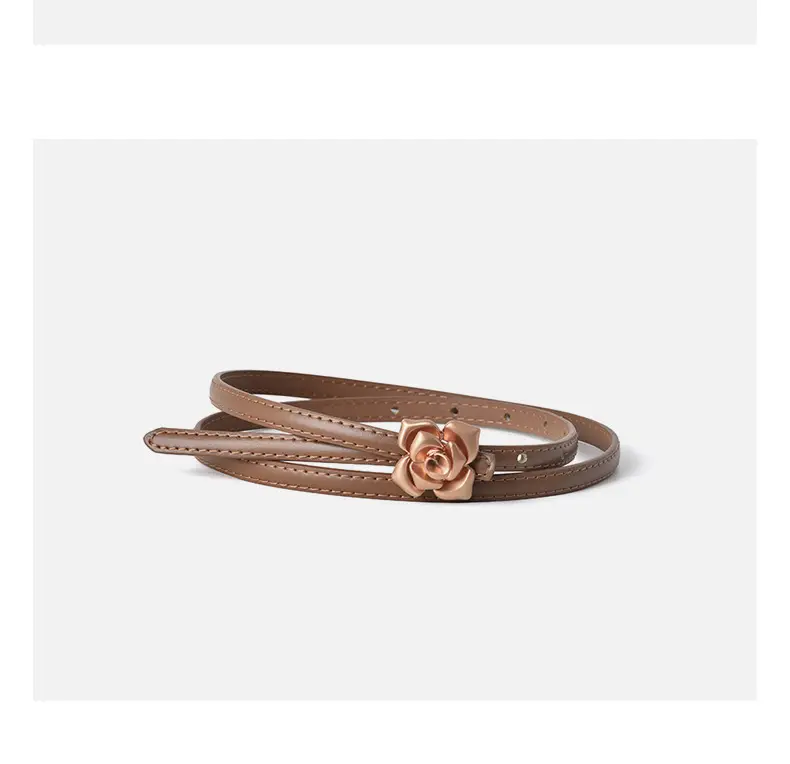 New Genuine Leather Women's Flower Belt Slimming Cowhide — feature 13