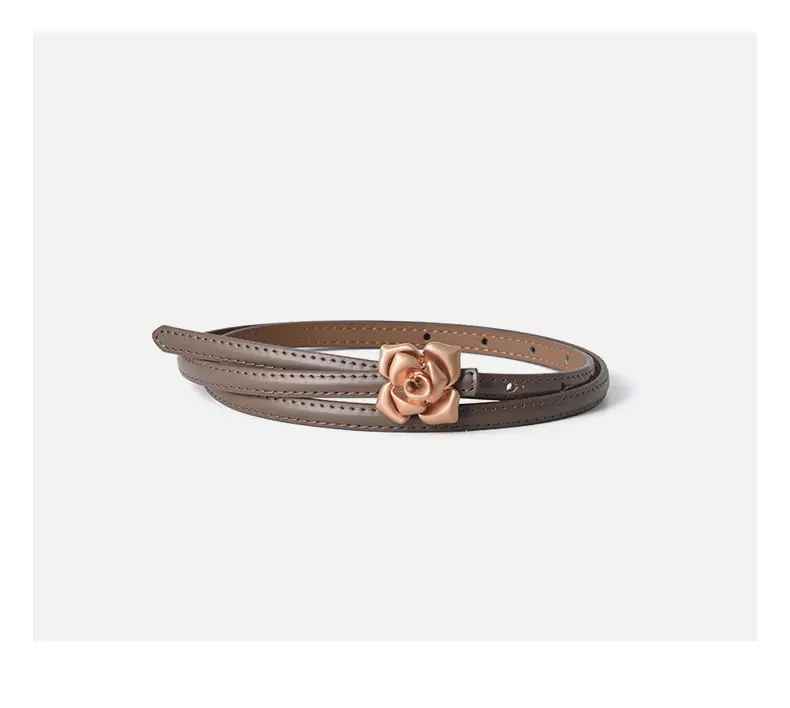 New Genuine Leather Women's Flower Belt Slimming Cowhide — feature 14