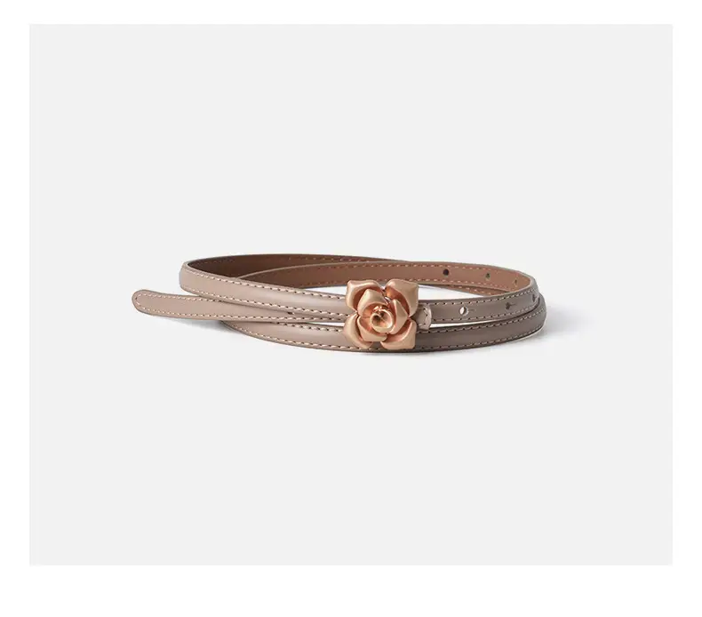 New Genuine Leather Women's Flower Belt Slimming Cowhide — feature 15