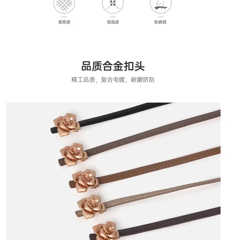 New Genuine Leather Women's Flower Belt Slimming Cowhide — feature 7