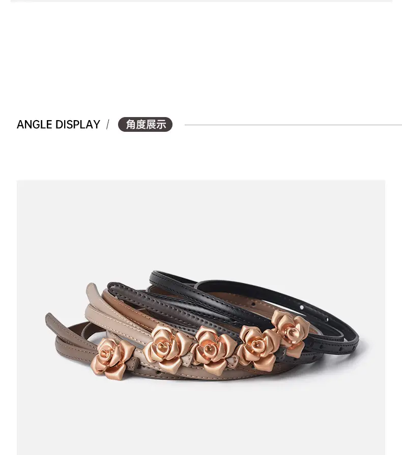 New Genuine Leather Women's Flower Belt Slimming Cowhide — feature 9
