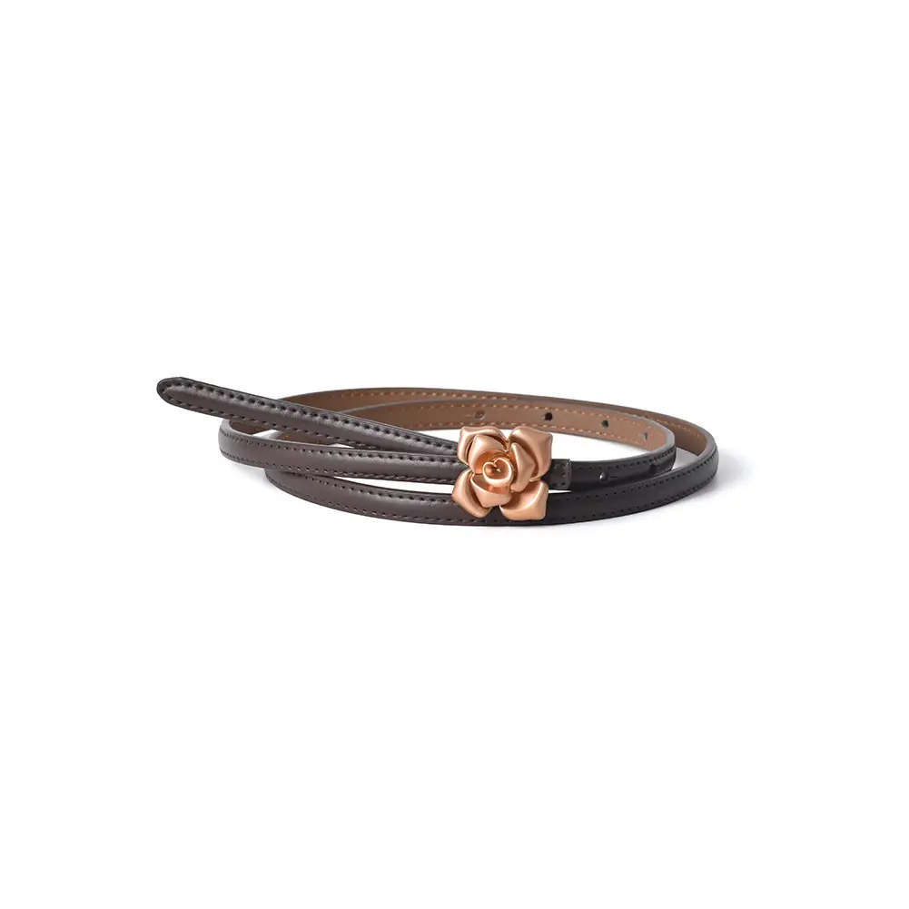 New Genuine Leather Women's Flower Belt Slimming Cowhide