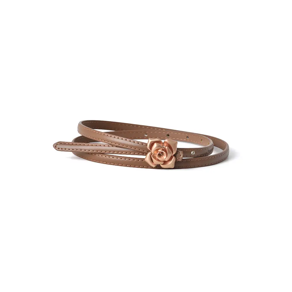 New Genuine Leather Women's Flower Belt Slimming Cowhide