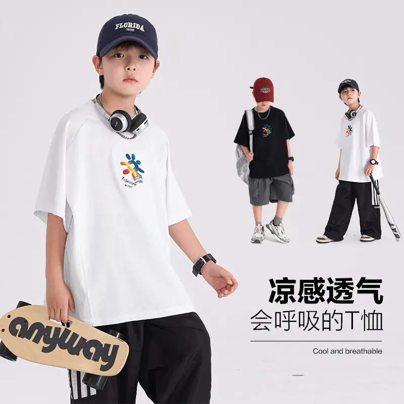 Boys Cotton T-Shirt Black Graphic 2026