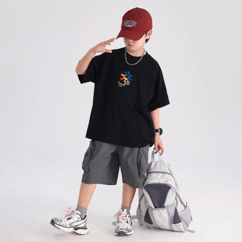 Boys Cotton T-Shirt Black Graphic 2026
