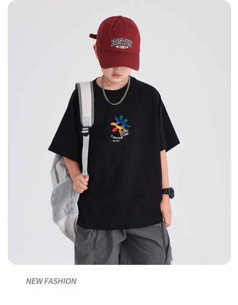 Boys Cotton T-Shirt Black Graphic 2026 — feature 10