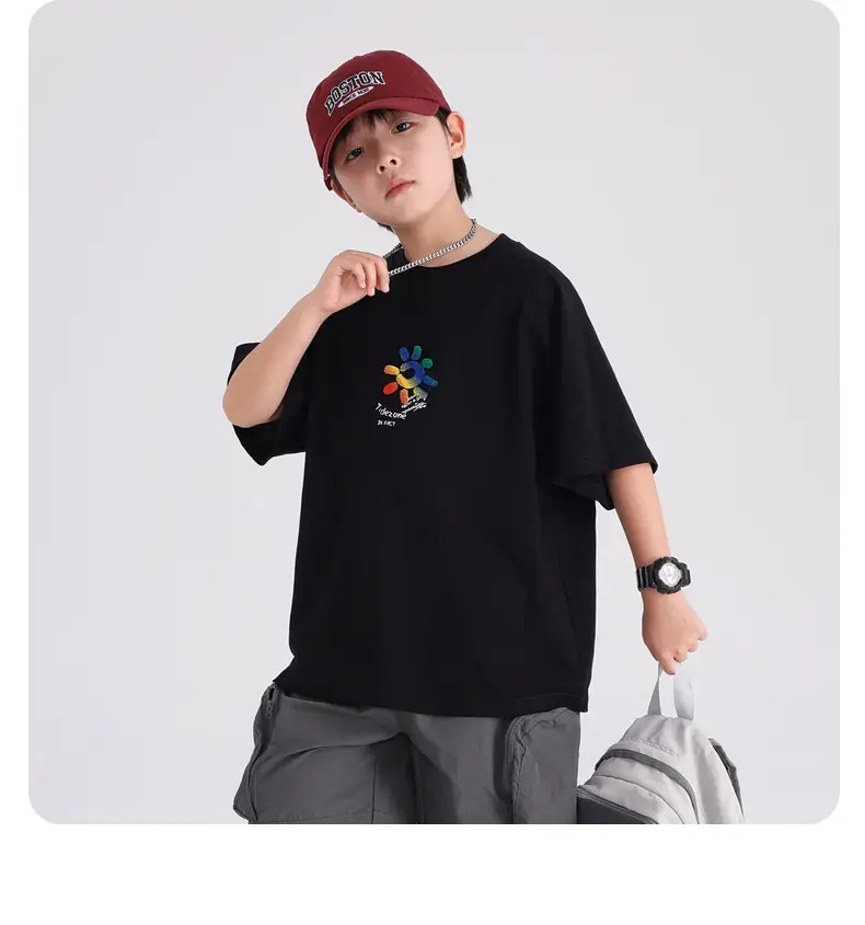 Boys Cotton T-Shirt Black Graphic 2026 — feature 11