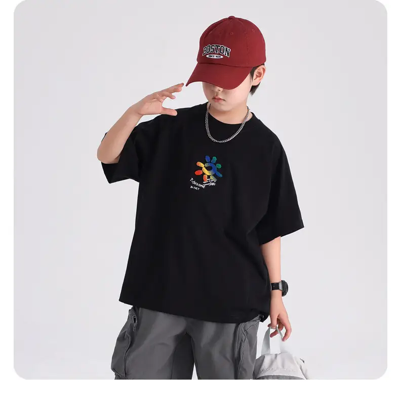 Boys Cotton T-Shirt Black Graphic 2026 — feature 12