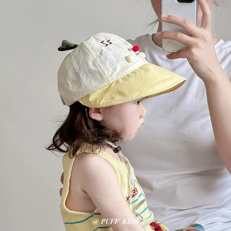 Baby Apple Hat Green Balaclava Travel Sun Hat - Image 7