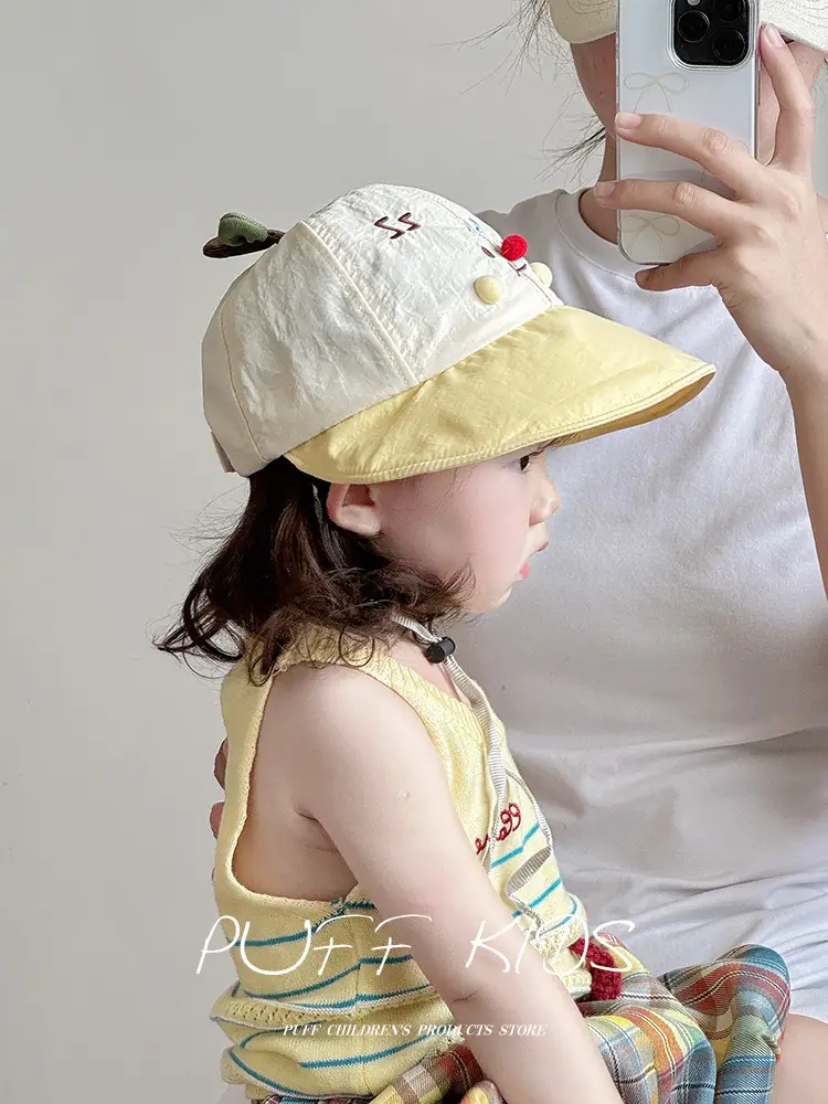 Baby Apple Hat Green Balaclava Travel Sun Hat — feature 3