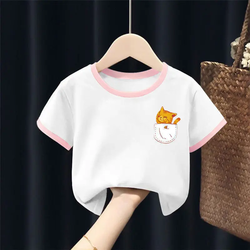 Doraemon Cotton T-Shirt for Baby Girl White Orange - Image 26