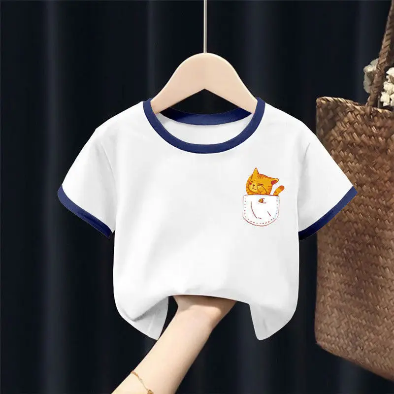 Doraemon Cotton T-Shirt for Baby Girl White Orange - Image 30