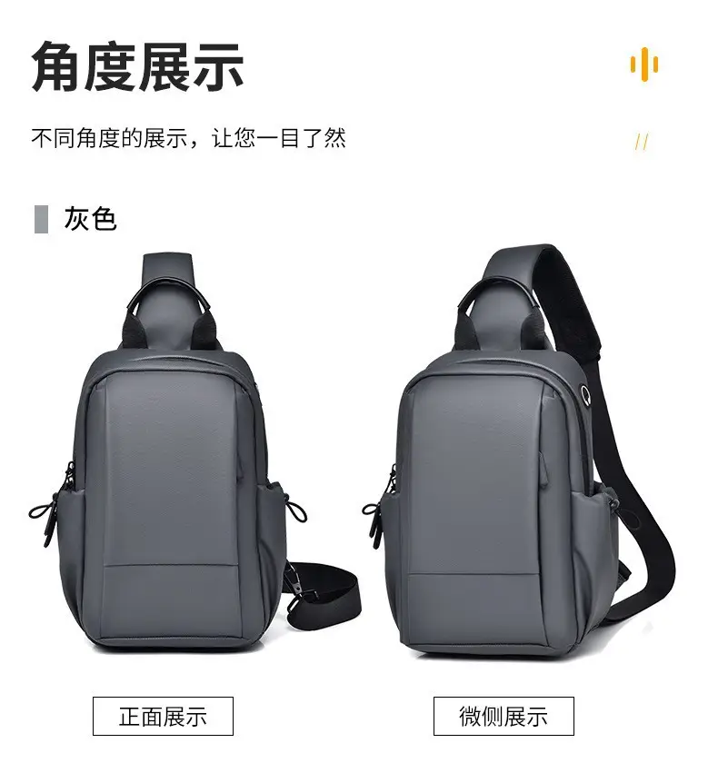 Customizable Men's Black Crossbody Bag with Logo — feature 18