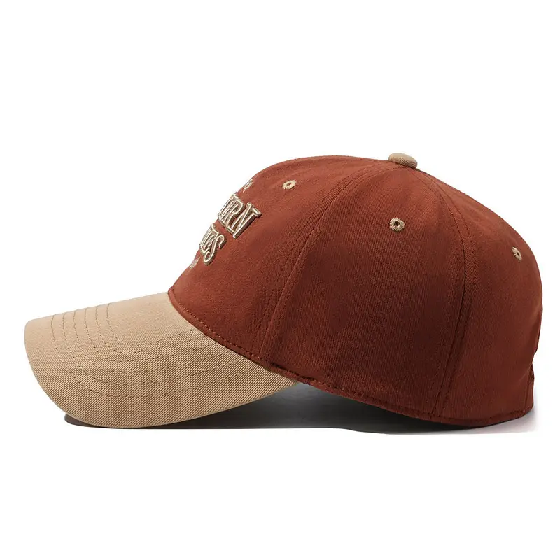 Retro American Baseball Cap Brown Duckbill All Season