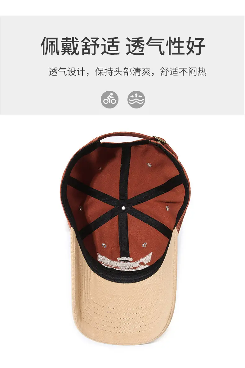 Retro American Baseball Cap Brown Duckbill All Season — feature 5