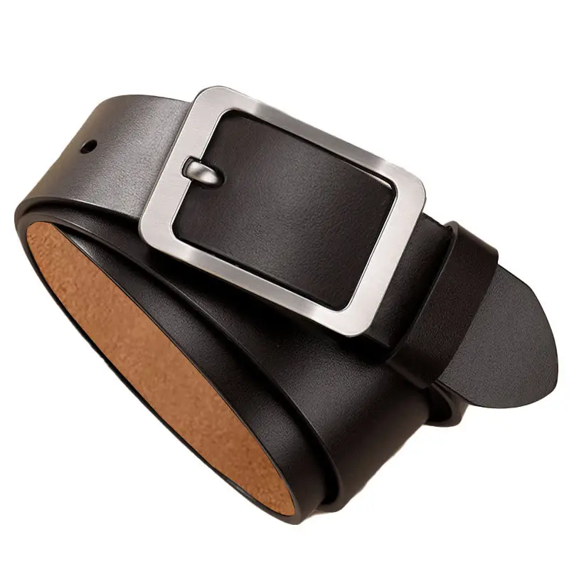 Vintage Men's Genuine Leather Belt with Pin Buckle - Image 6