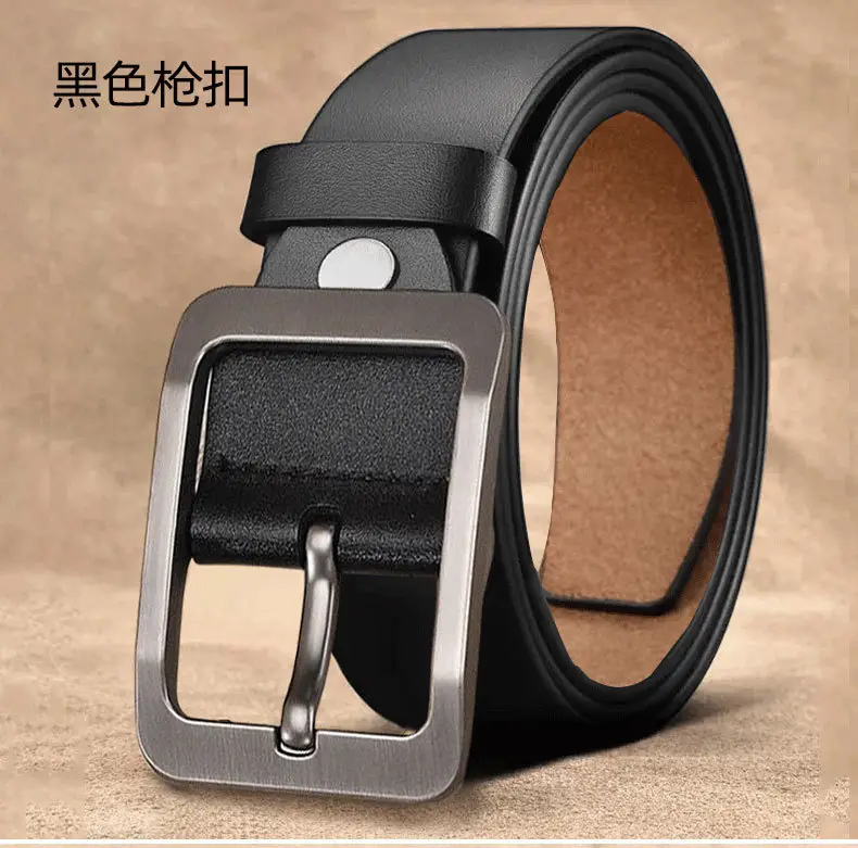 Vintage Men's Genuine Leather Belt with Pin Buckle — feature 16