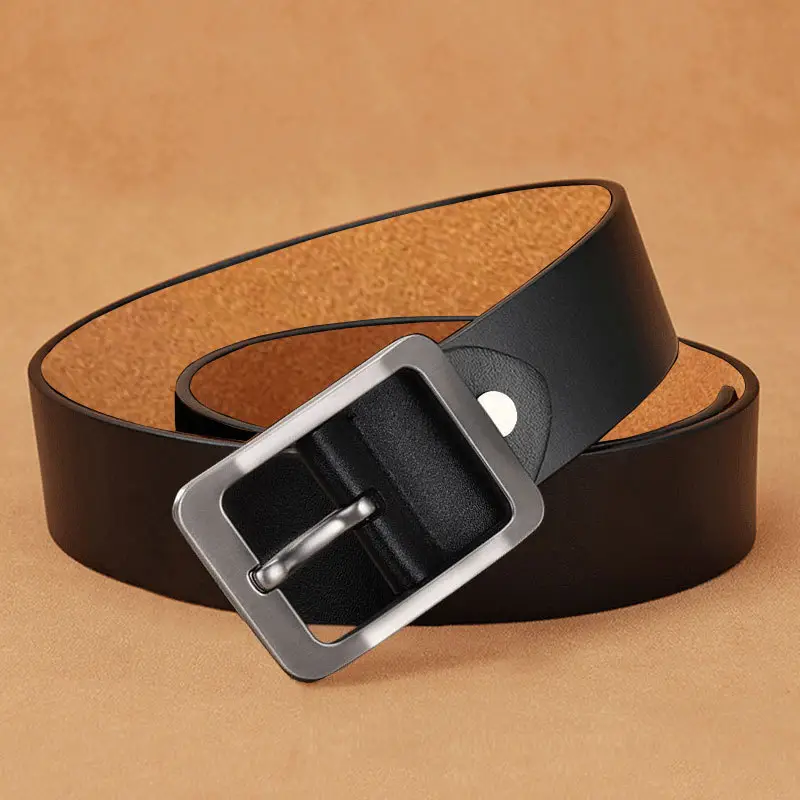 Vintage Men's Genuine Leather Belt with Pin Buckle — feature 18