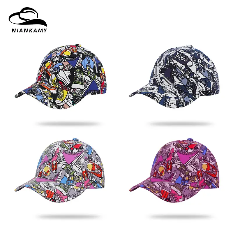Women Men Printed Graphite Cap Summer Hat - Image 4