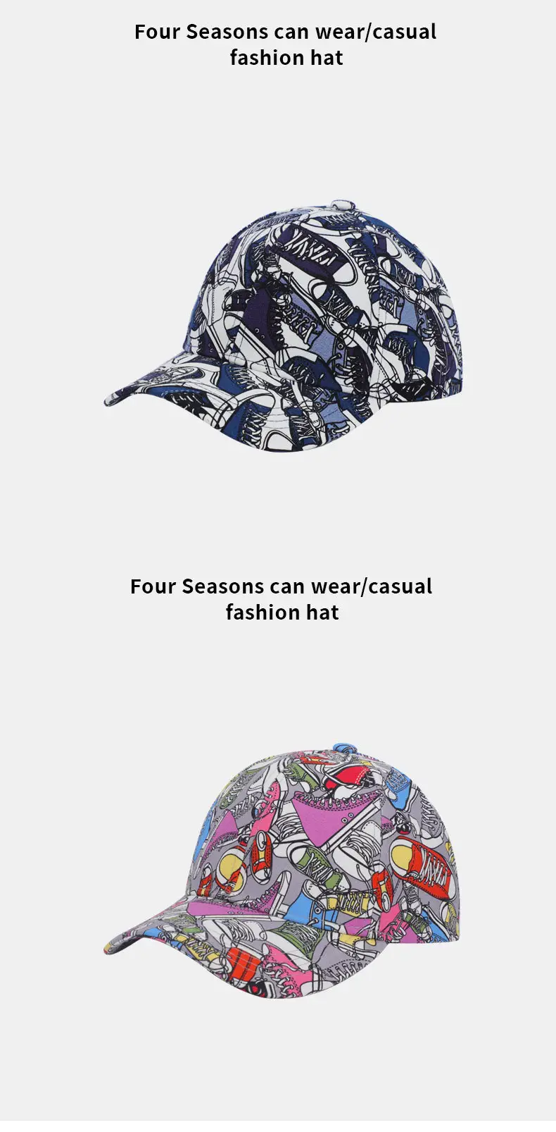 Women Men Printed Graphite Cap Summer Hat — feature 10