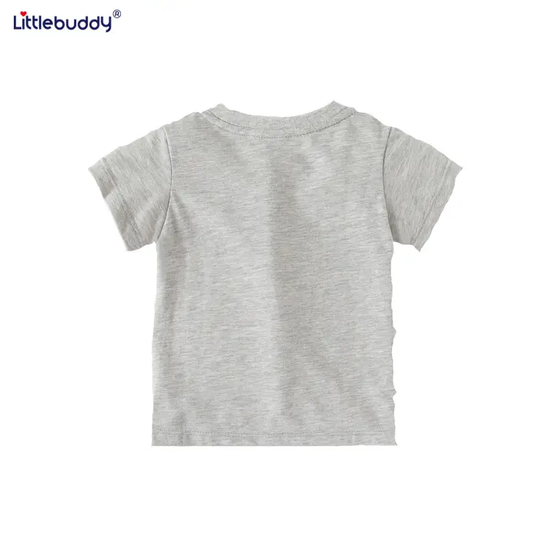 Baby Cotton T-Shirt Boys Grey Summer Graphic Print