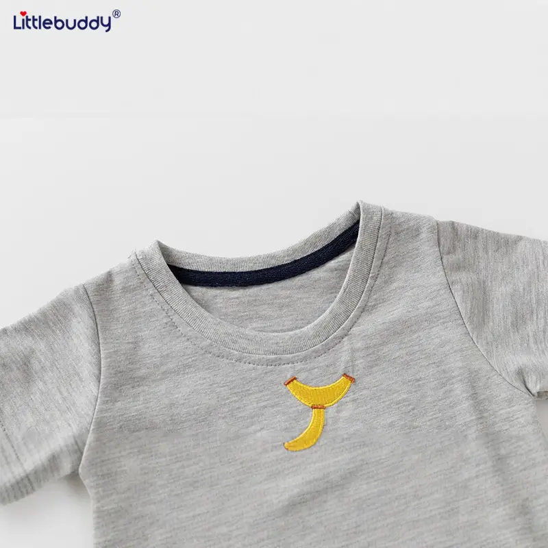 Baby Cotton T-Shirt Boys Grey Summer Graphic Print