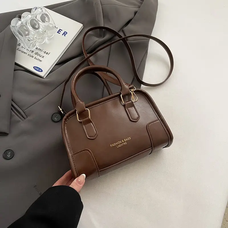 Retro Brown & Cream Shoulder Bag for Women 2025 - Image 2