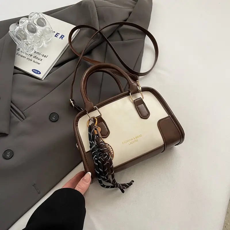 Retro Brown & Cream Shoulder Bag for Women 2025 - Image 8