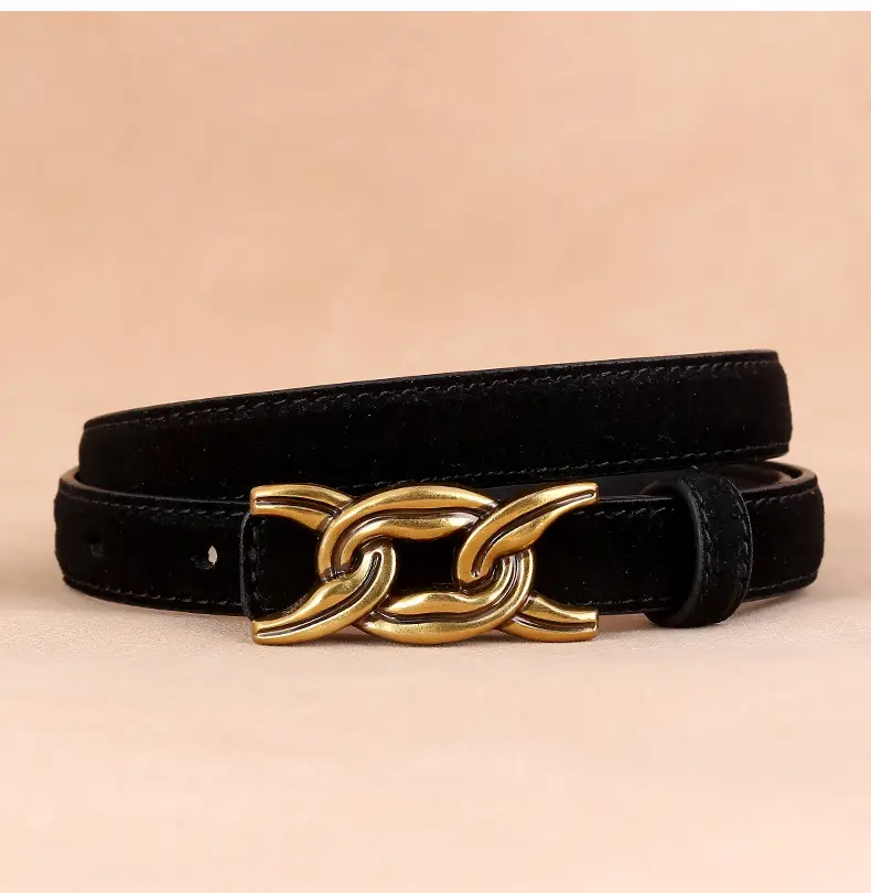 Gold Chain Buckle Belt for Women Brown High-End Wear โ feature 17