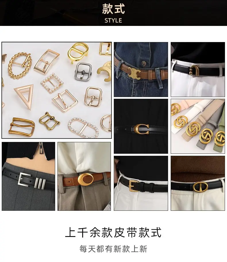Gold Chain Buckle Belt for Women Brown High-End Wear โ feature 24