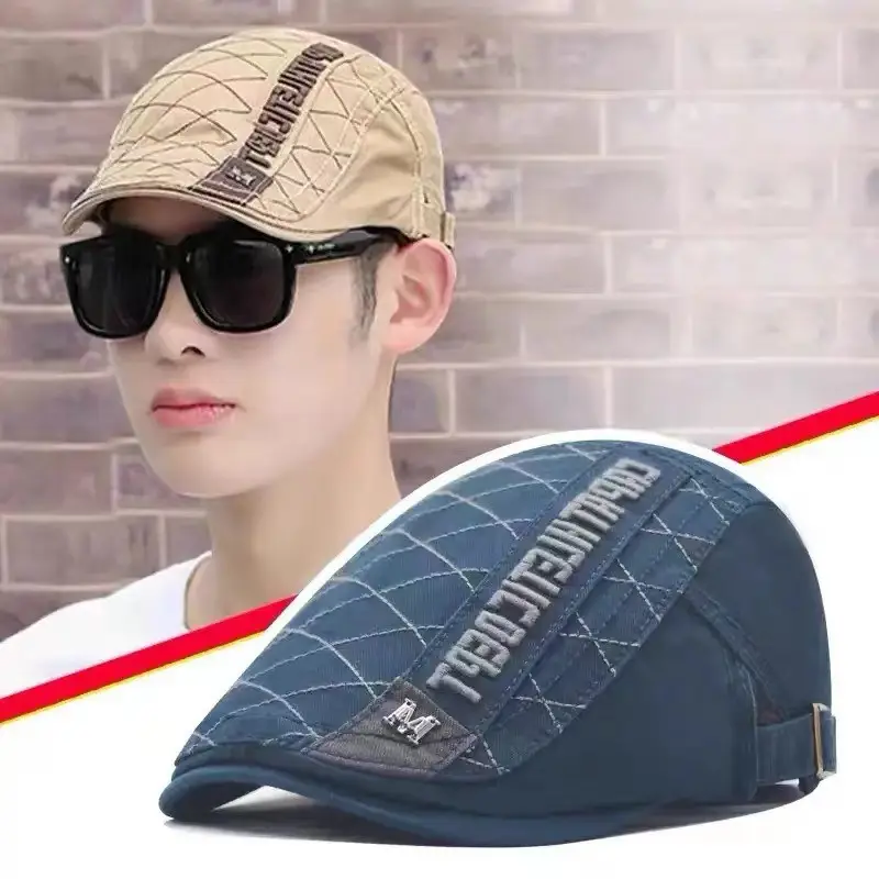 Korean Retro Diamond Checkered Men's Cap Sunshade Baseball Cap - Image 7