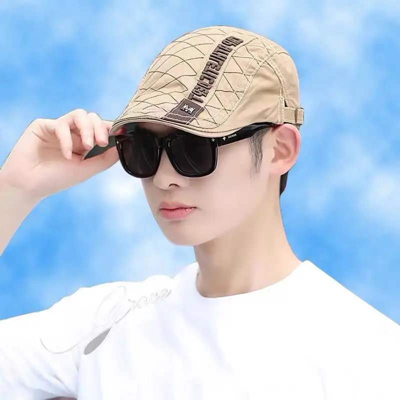 Korean Retro Diamond Checkered Men's Cap Sunshade Baseball Cap - Image 8