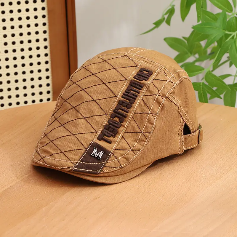 Korean Retro Diamond Checkered Men's Cap Sunshade Baseball Cap - Image 2