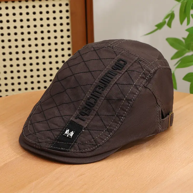 Korean Retro Diamond Checkered Men's Cap Sunshade Baseball Cap - Image 6