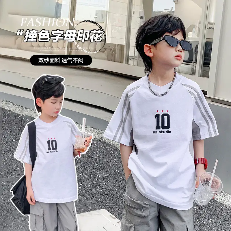Boys White 1010 Summer T-Shirt 2026 Kids - Image 2